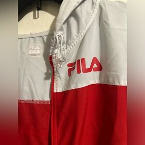 s1x•FILA•Wind Breaker•Oversized•Red & White Colorblock•Unisex•